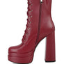 Meows Faux Leather High Heeled Ankle Boots