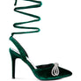 Big Treat High Heeled Jewel Velvet Mules