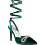 Big Treat High Heeled Jewel Velvet Mules
