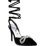 Big Treat High Heeled Jewel Velvet Mules