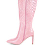 Prinkles Quilted High Italian Block Heeled Boots
