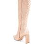 Prinkles Quilted High Italian Block Heeled Boots