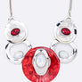 Crystal Hoops Statement Necklace Set