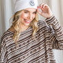 SEQUINED SMILEY FACE BEANIE