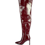 Minkles Patent Pu Statement Block Heel Long Boots