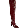 Minkles Patent Pu Statement Block Heel Long Boots