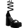 FIRECROWN High Platform Diamante Lace Up Sandals