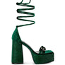 FIRECROWN High Platform Diamante Lace Up Sandals