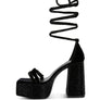 FIRECROWN High Platform Diamante Lace Up Sandals