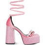 FIRECROWN High Platform Diamante Lace Up Sandals