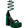 FIRECROWN High Platform Diamante Lace Up Sandals