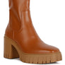 Kokum Faux Leather Platform Heeled Ankle Boot