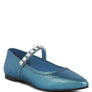 ALVERNO Metallic Leather Mary Jane Flats