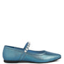 ALVERNO Metallic Leather Mary Jane Flats