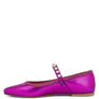 ALVERNO Metallic Leather Mary Jane Flats