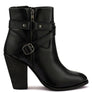 CAT-TRACK Leather Heeled Ankle Boots