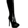CHATTON Patent Stiletto High Heeled Calf Boots