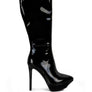 CHATTON Patent Stiletto High Heeled Calf Boots