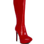 CHATTON Patent Stiletto High Heeled Calf Boots