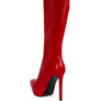 CHATTON Patent Stiletto High Heeled Calf Boots
