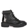 Boundless Faux Leather Quilt Collar Ankle Boot