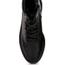Boundless Faux Leather Quilt Collar Ankle Boot