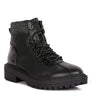Boundless Faux Leather Quilt Collar Ankle Boot