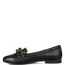 Chunky Metal Chain Faux Leather Loafers