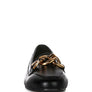 Chunky Metal Chain Faux Leather Loafers