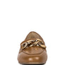 Chunky Metal Chain Faux Leather Loafers