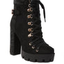 Birch Diamante Set Block Heeled Ankle Boot