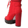 Birch Diamante Set Block Heeled Ankle Boot