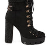 Birch Diamante Set Block Heeled Ankle Boot