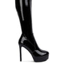 Shawtie High Heeled Stretch Patent Calf Boots