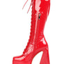 Snowflakes Patent Pu High Platform Calf Boots