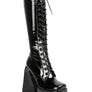 Snowflakes Patent Pu High Platform Calf Boots