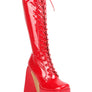 Snowflakes Patent Pu High Platform Calf Boots