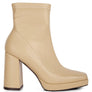 Tintin High Heeled Square Toe Ankle Boots