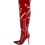 Riggle Patent Pu Stiletto Long Boots