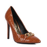 Fanfare Croc Metal Chain Pump Heels