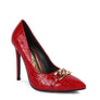 Fanfare Croc Metal Chain Pump Heels