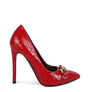 Fanfare Croc Metal Chain Pump Heels