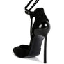 RULE BREAKER Black Lace Up Stiletto Sandals