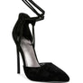 RULE BREAKER Black Lace Up Stiletto Sandals