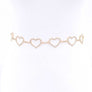 Rhinestone Heart Link Chain Belt