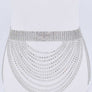Fringe Rhinestone Curtain Belt