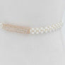 Rhinestone Bukle Pearl Elastic Belt