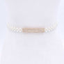 Rhinestone Bukle Pearl Elastic Belt