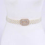 Crystal Buckle Pearl Elastic Belt