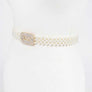Crystal Buckle Pearl Elastic Belt